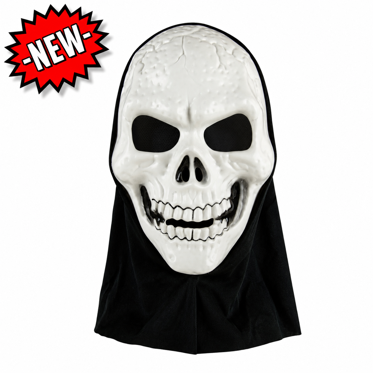 Totenkopfmaske mit Kapuze &ndash; Der Klassiker f&uuml;r deinen schaurigen Auftritt