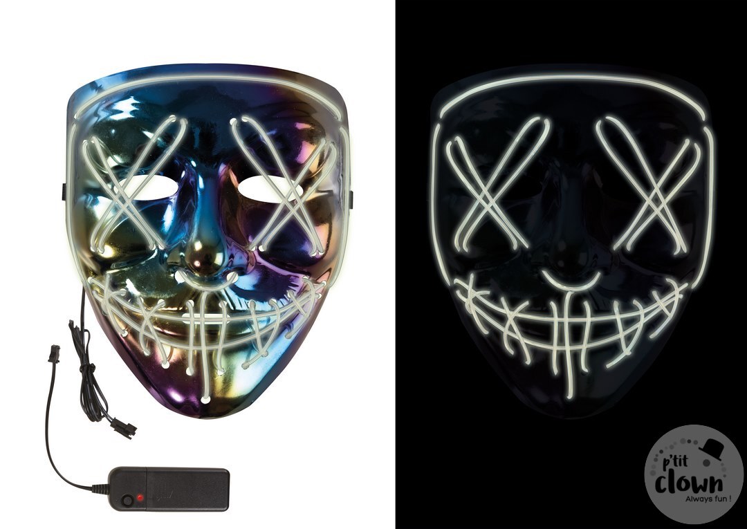 Gruselige LED blau/lila Face Maske image 0