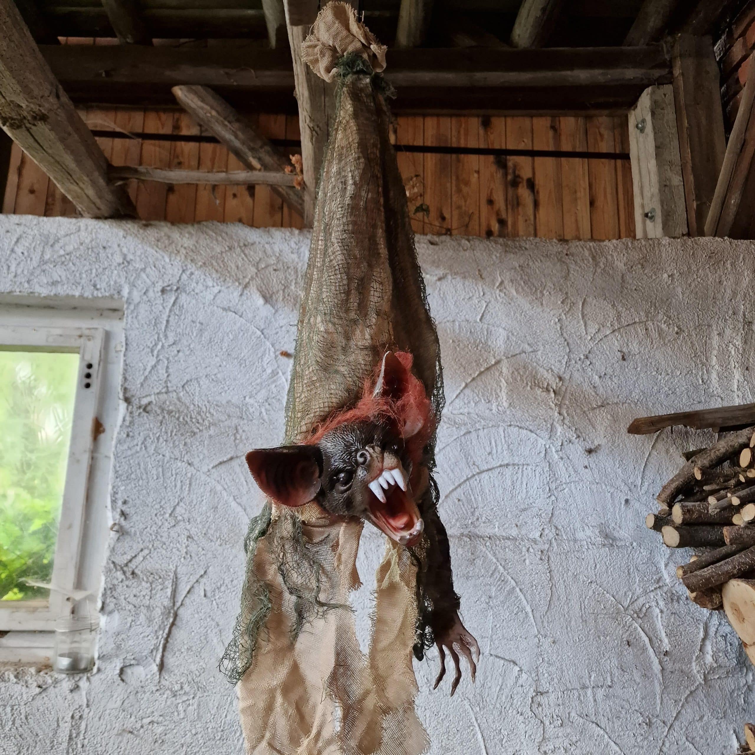 Horror animatronic Fledermaus h&auml;ngend image 0