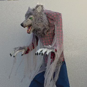 Werwolf Animatronic 215cm XXL - Lebensgro&szlig;e Halloween Dekoration mit Sound & Bewegung
