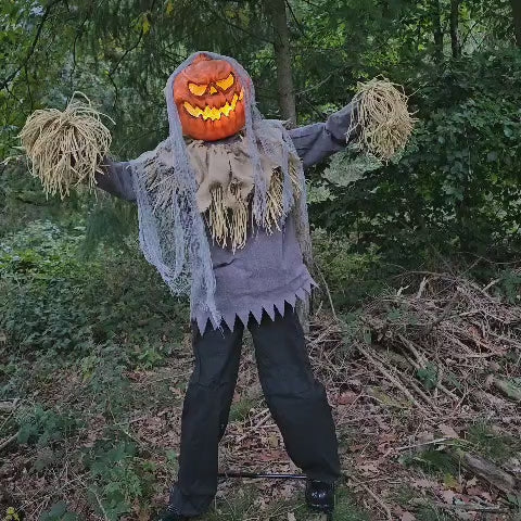 Animatronic Vogelscheuche Harry &ndash; 189 cm purer Halloween-Grusel