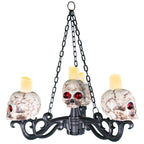Totenkopf Kerzenst&auml;nder mit LED Licht