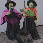 Halloweenfigur 2 Hexen mit Kochtopf