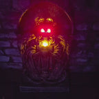 Grabstein mit Skelettfrau, LED Licht & Sound