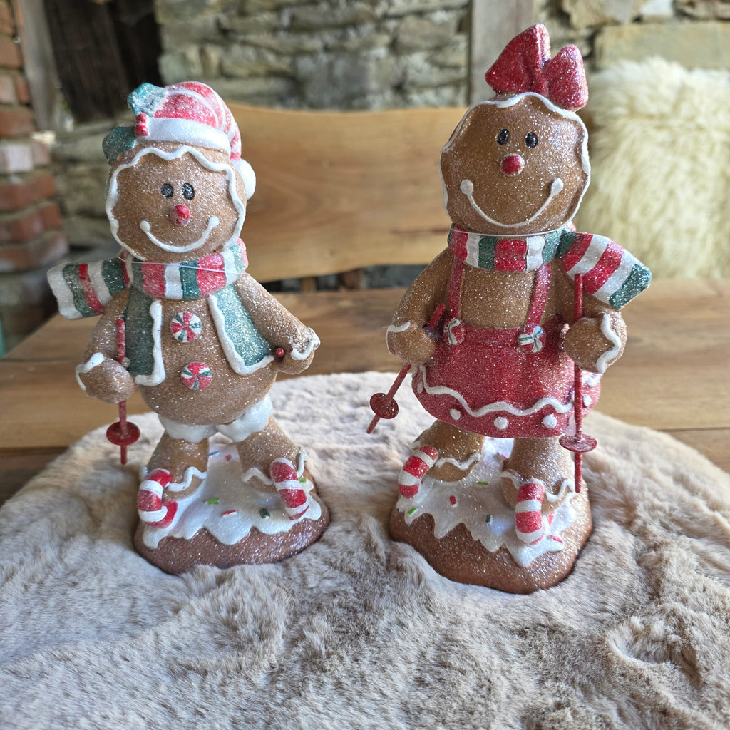 Lebkuchen Skifahrer-P&auml;rchen &ndash; Winterlicher Charme mit Glitzer ❄️⛷️🍪