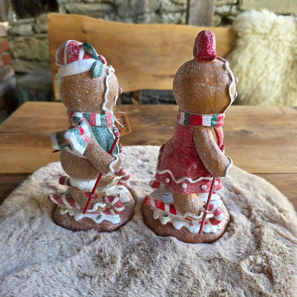 Lebkuchen Skifahrer-P&auml;rchen &ndash; Winterlicher Charme mit Glitzer ❄️⛷️🍪