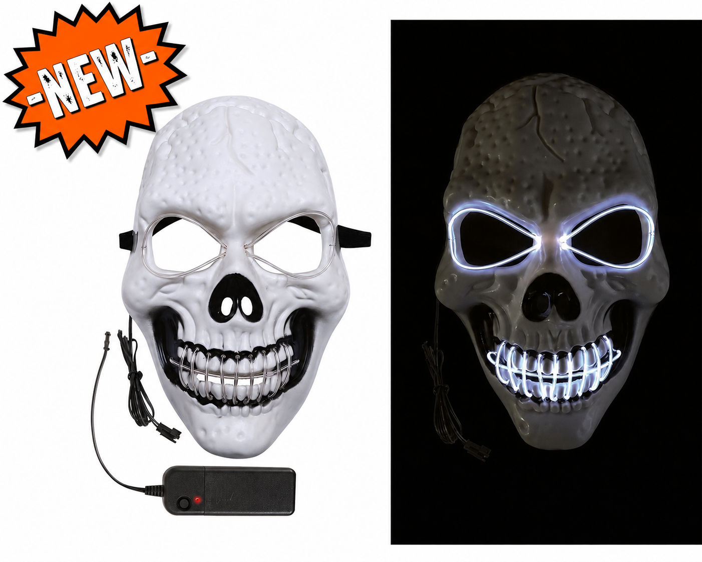 LED Skelettmaske &ndash; Leuchtender Horror-Effekt
