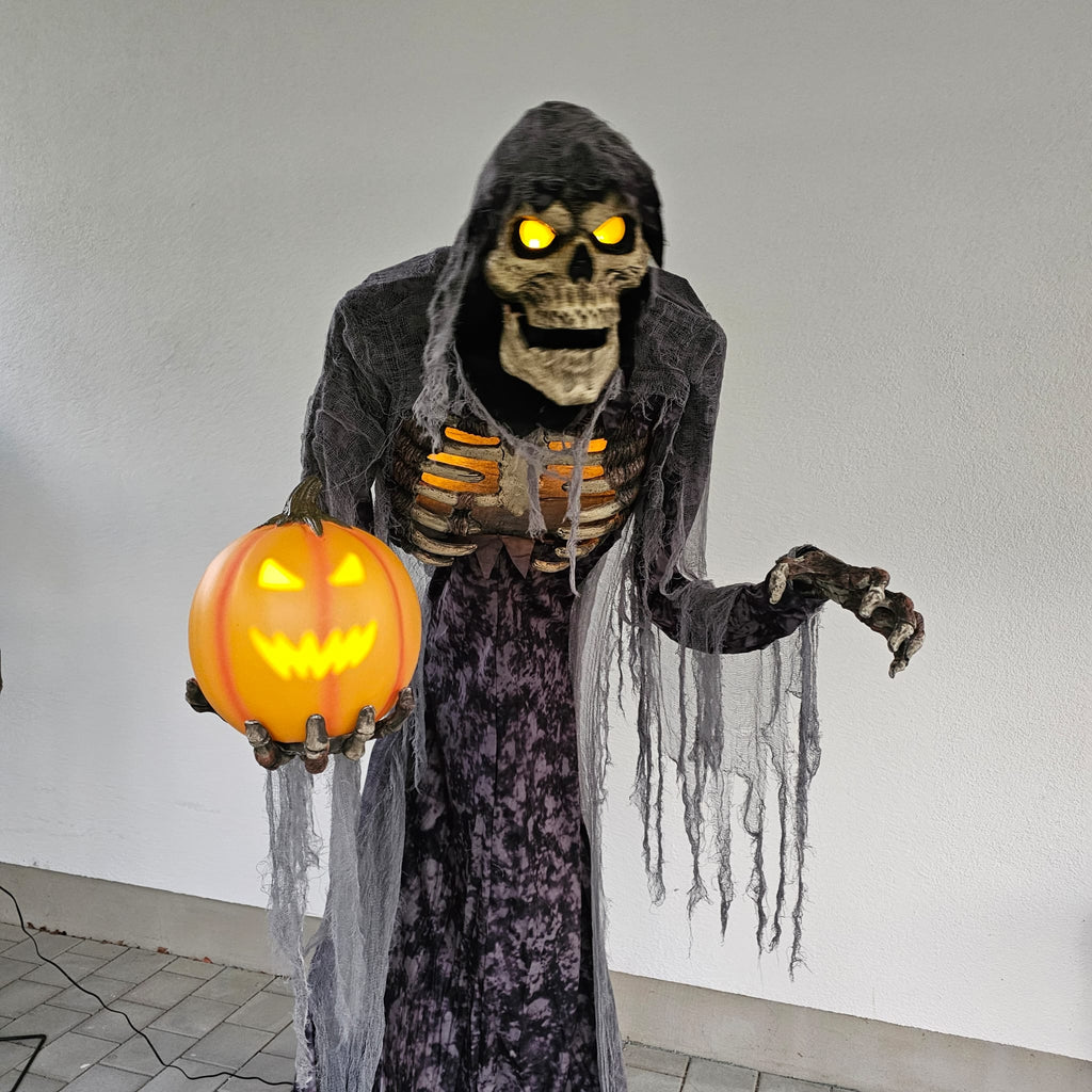 🎃 Jack Starker Animatronic Monster mit K&uuml;rbis &ndash; ca. 2,10 m Halloween-Schocker 🎃