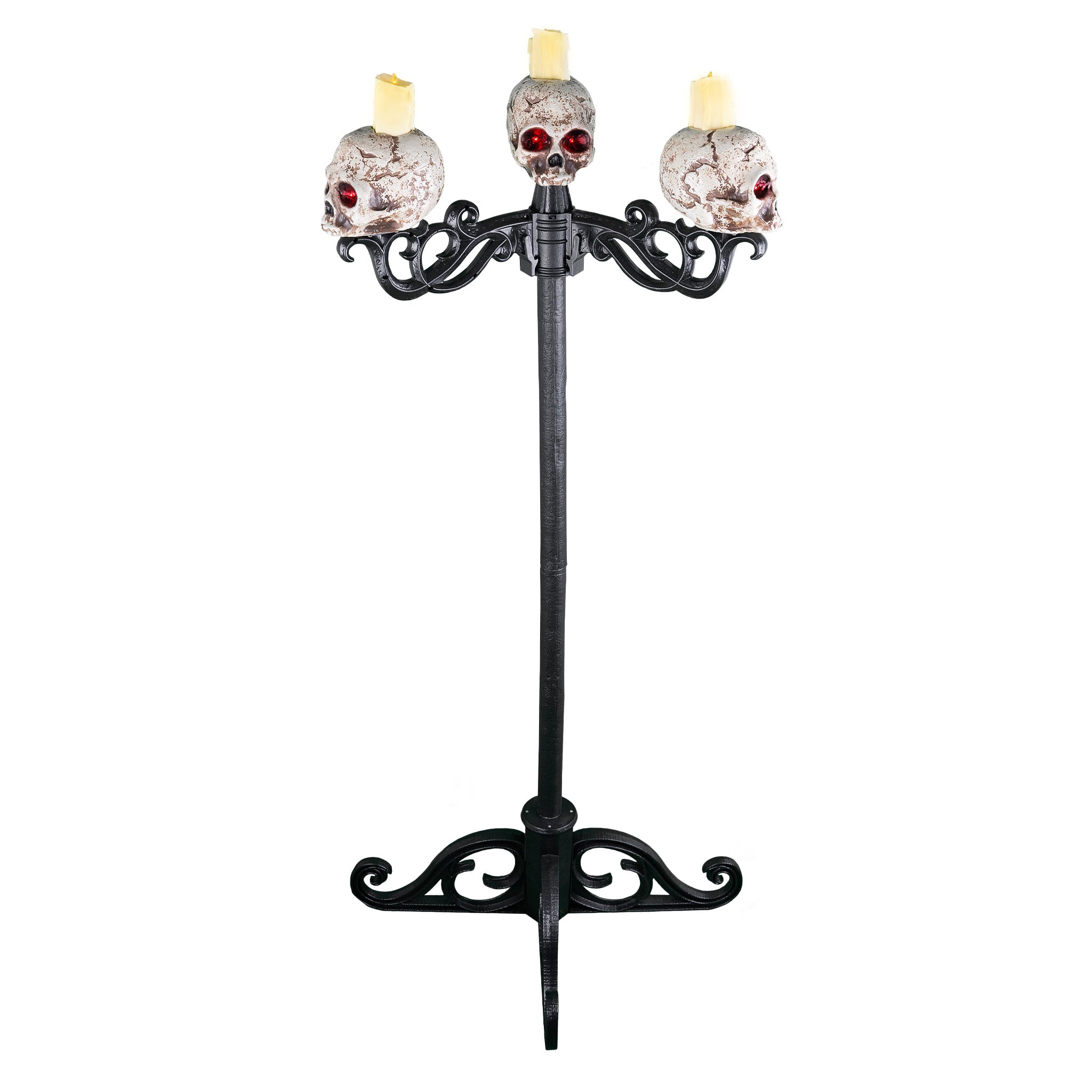 Totenkopf Kerzenst&auml;nder mit LED Licht